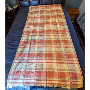 JC Penny Chris Madden Silk Curtain Panels Set of 2 Gold Rust Plaid Lined 84 x 41